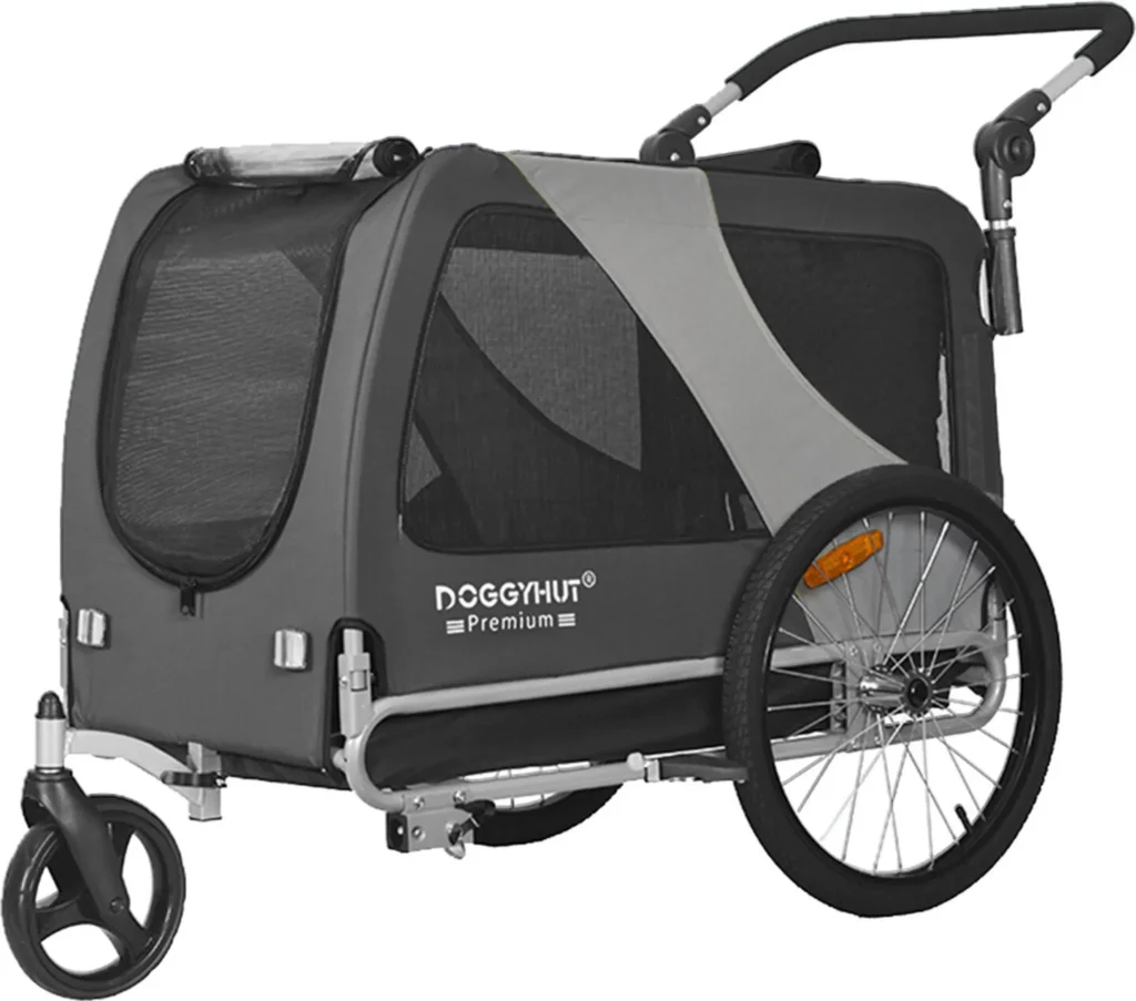 DOGGYHUT® Premium XL Fahrradanhänger & Jogger 2 in 1