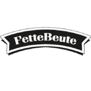 Logo von fette beute, in schwarz weissem bogen, sowie gross dem Namen